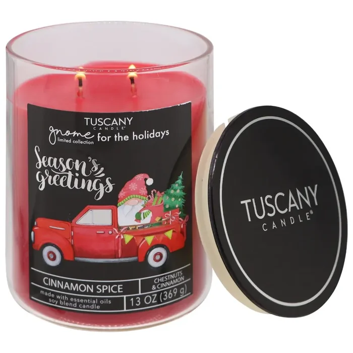 Tuscany Candle Limited Edition Gnome For The Holidays Scented Jar Candle – Cinnamon Spice