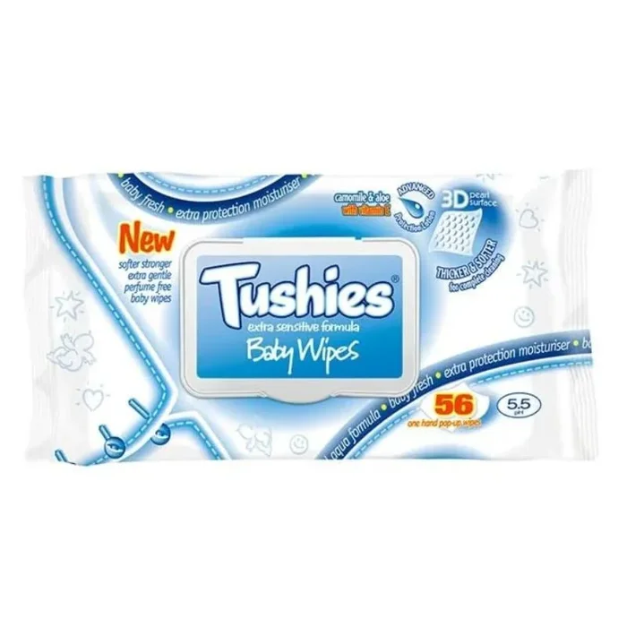 Tushies Baby Wipes Sensitive 56 Sheets – Case of 12