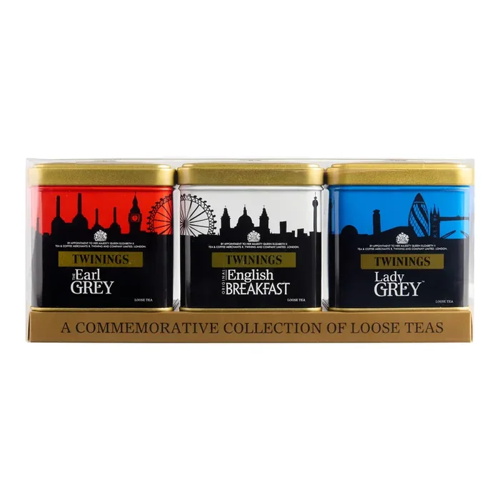 Twinings London Skyline Loose Leaf Tea Tins Gift Set 3 Pack