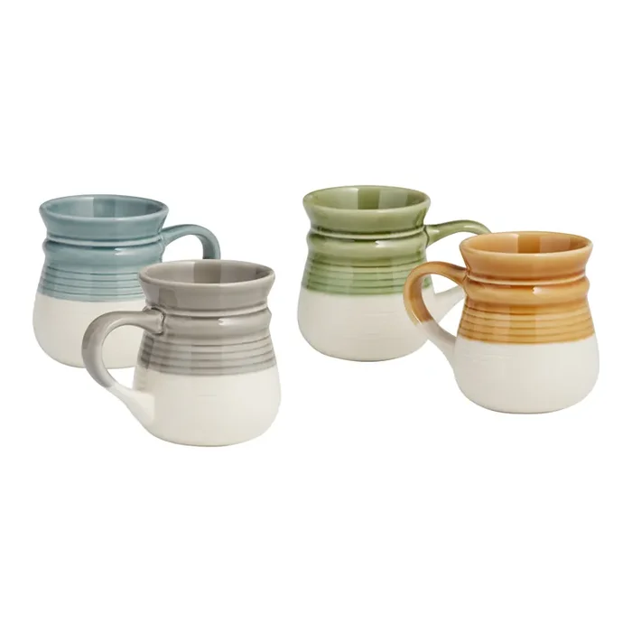 Two Tone Tankard Ceramic Mug Set Of 4