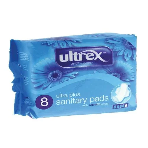 Ultrex Ultra Plus Sanitary Pads with Wings 8 Pack – Case of 12