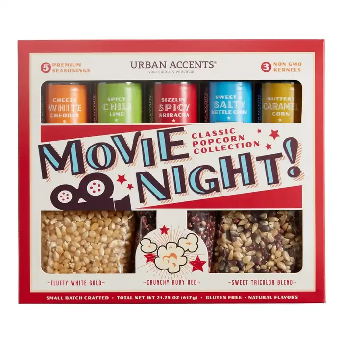Urban Accents Movie Night Popcorn and Seasonings Set 8 Pack