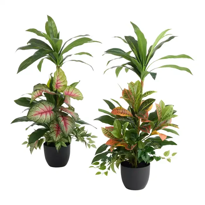 UV Treated Faux Tropical Plants Set of 2
