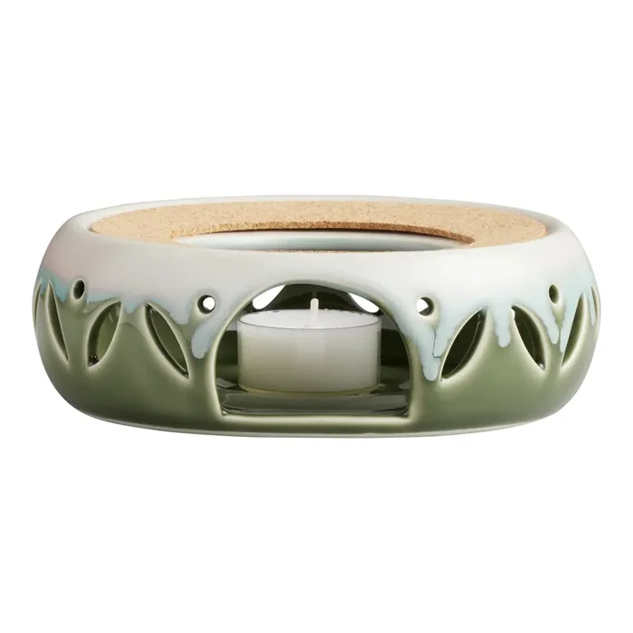 Verbena Blue and Green Reactive Glaze Ceramic Tea Warmer