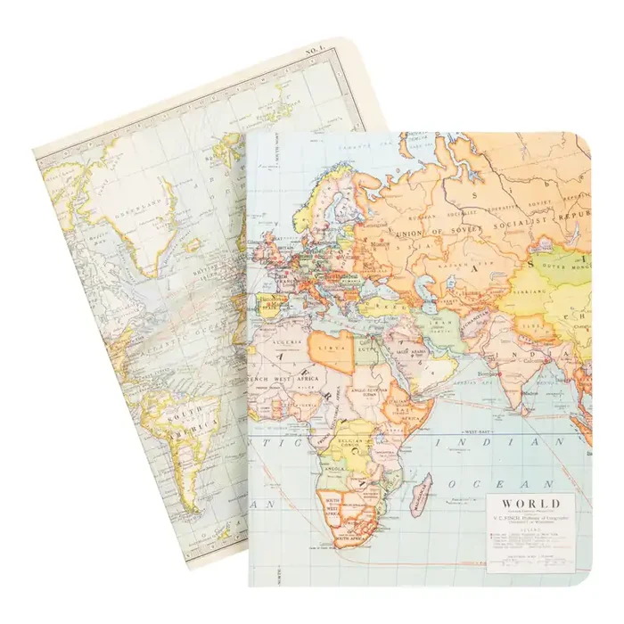Vintage Map Journals 2 Pack