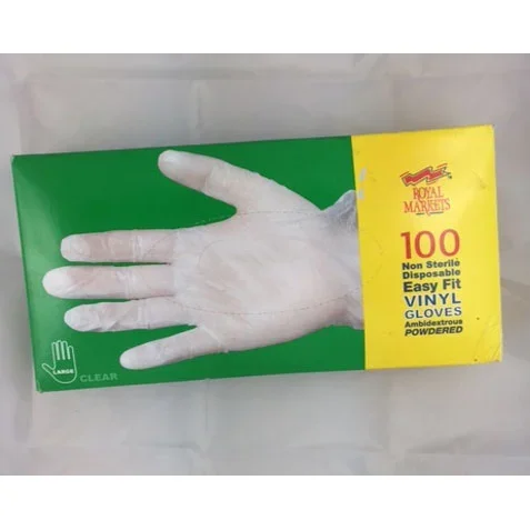 Vinyl Clear Gloves Large Size 100 pack