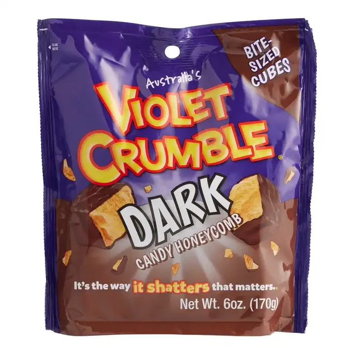 Violet Crumble Dark Chocolate Honeycomb Candy Cubes