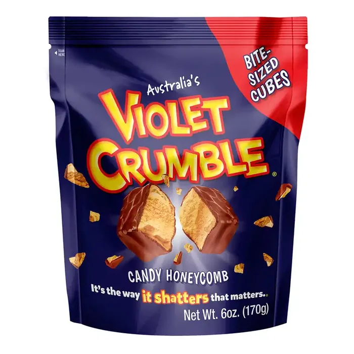 Violet Crumble Milk Chocolate Honeycomb Candy Cubes