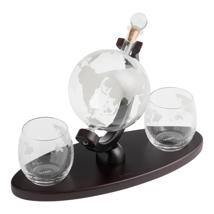 Viski Globe Decanter and Whiskey Tumbler Set