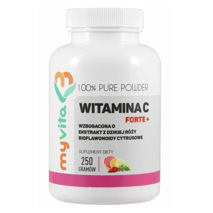 Vitamin C FORTE + Wildrosenextrakt Zitrus-Bioflavonoide 250g MYVITA