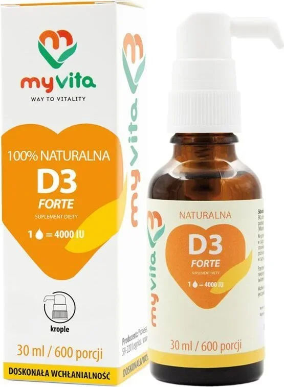 Vitamin D3 D – 3 LIQUID FORTE 4000 und 30 ml Tropfen, 600 Portionen MYVITA