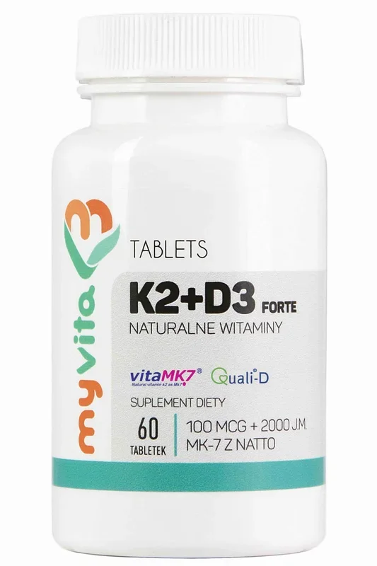 Vitamin K2 MK – 7 K2MK7 + D3 100mcg + 2000iu 60 Tabletten MYVITA