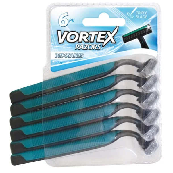 Vortex Razors Mens Triple Blade Disposable Razors 6 Pack
