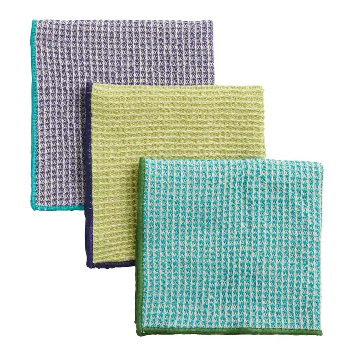 Waffle Weave Contrast Border Dishcloths Set of 2