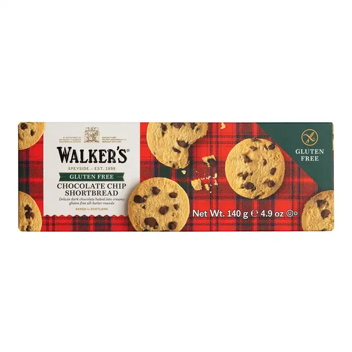 Walker‘s Gluten Free Chocolate Chip Shortbread Biscuits Box
