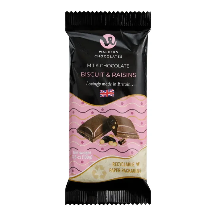 Walkers Chocolates Raisins and Biscuit Milk Chocolate Bar