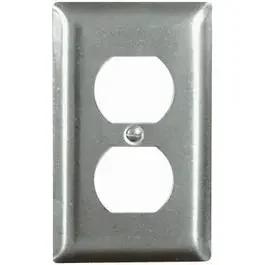 Wall Plate, Duplex Outlet, Stainless Steel