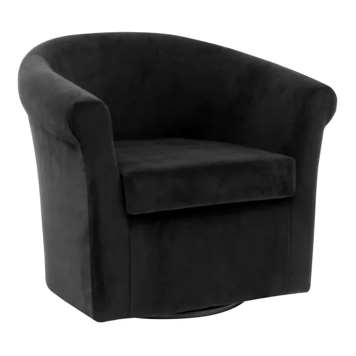 Ward Velvet Roll Arm Upholstered Swivel Chair