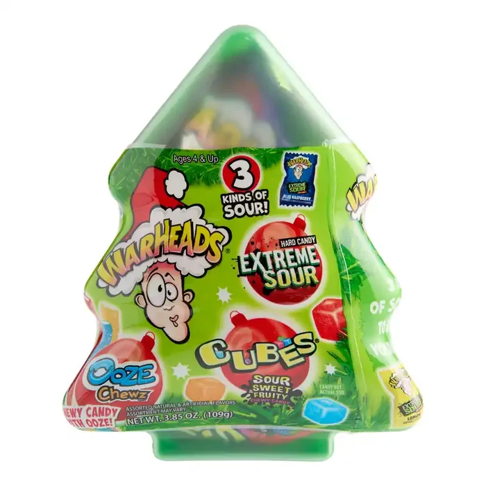 Warheads Assorted Sour Candy Holiday Tree Box