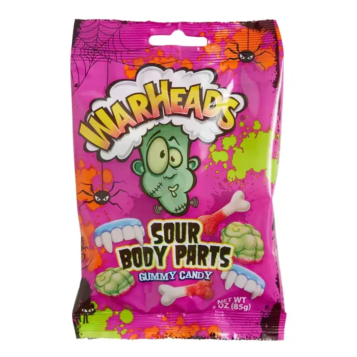Warheads Sour Body Parts Gummy Candy Set of 12