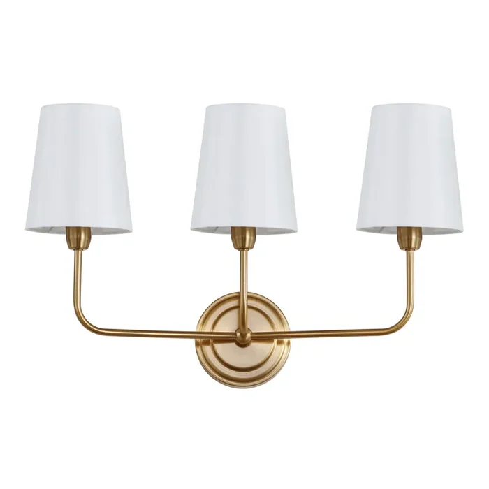Warm Gold Three Arm Riley Wall Sconce