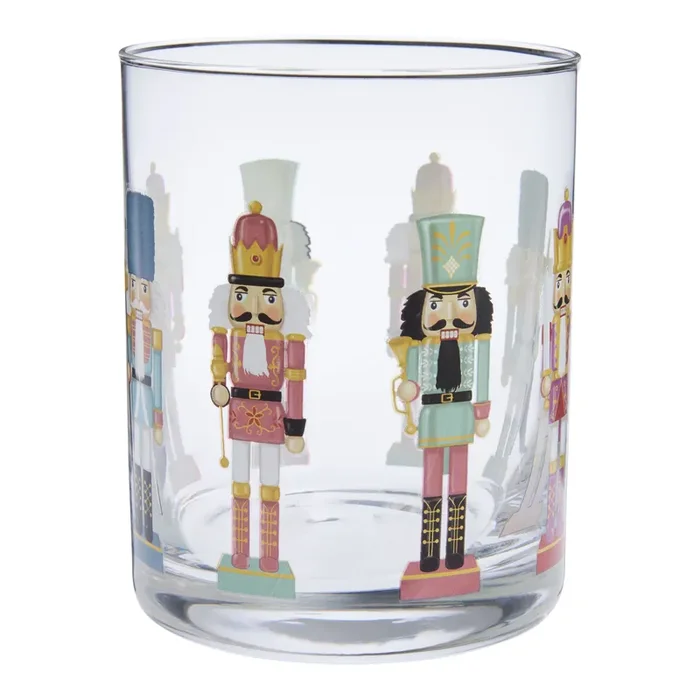 Watercolor Holiday Nutcracker Double Old Fashioned Glass