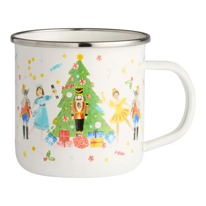 Watercolor Holiday Nutcracker Enameled Steel Mug