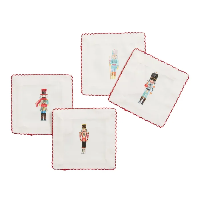 Watercolor Nutcracker Beverage Napkins 4 Pack