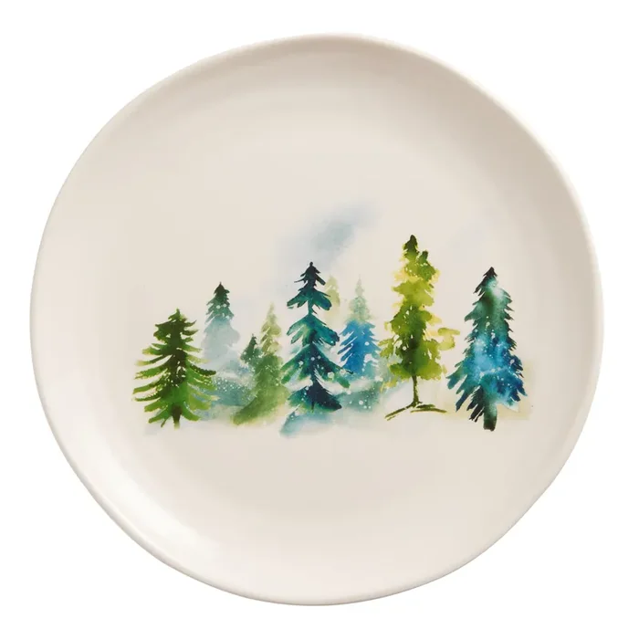 Watercolor Winter Tree Salad Plate