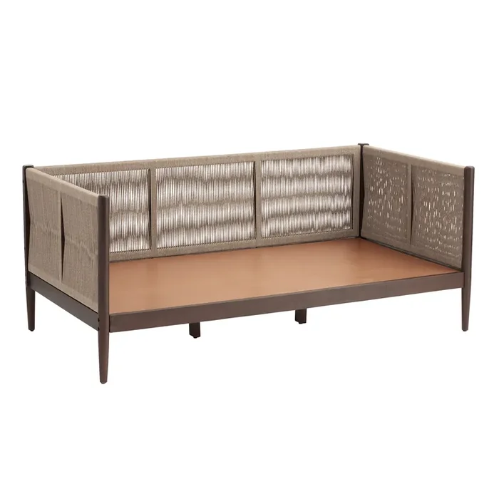 Waylen Heathered Wheat Rope and Pine Wood Daybed Frame