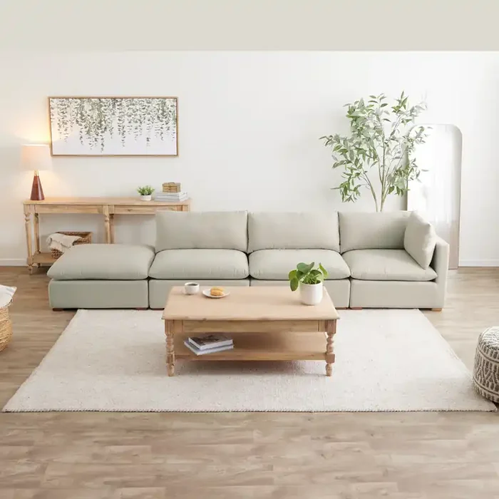 Weston Pillow Top 4 Piece Long Modular Sectional Sofa