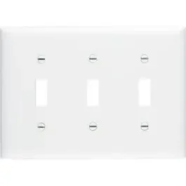 White 3-Toggle Opening Nylon Wall Plate