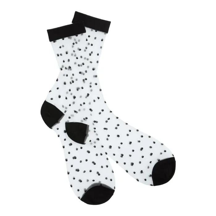 White and Black Polka Dot Sheer Socks