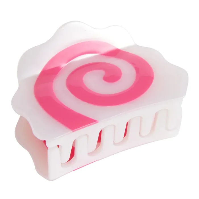 White And Pink Swirl Narutomaki Claw Clip