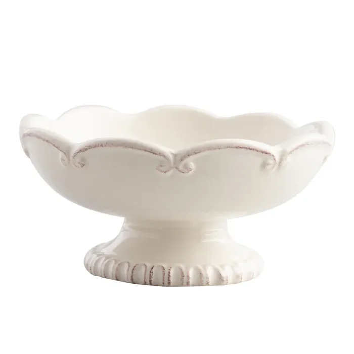 White Ceramic Pedestal Trinket Dish