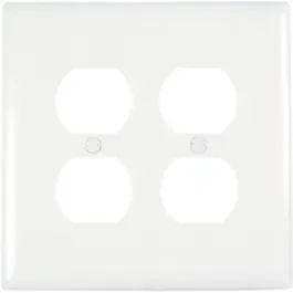 White Double Duplex Nylon Wall Plate