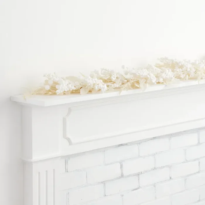 White Faux Berries and Greenery Garland