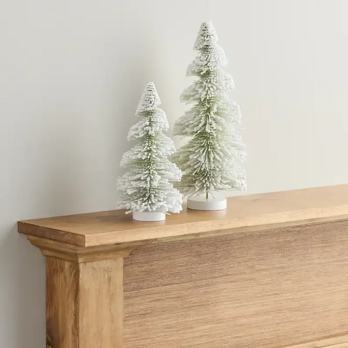 White Flocked Spiral Tree Tabletop Decor
