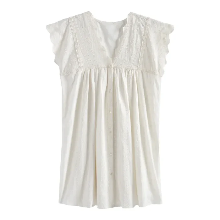 White Floral Embroidered Lorelei Dress