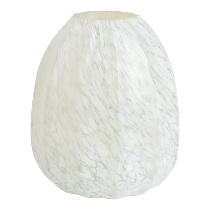 White Glass Speckled Bud Vase