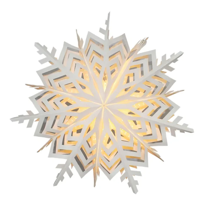 White Layered 3D Snowflake Collapsible Paper Lantern