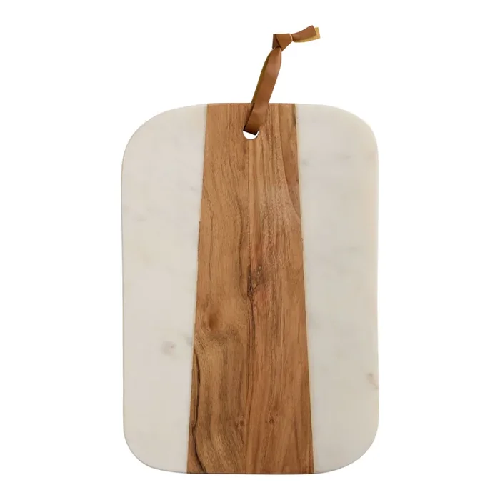 White Marble And Acacia Wood Serving Board