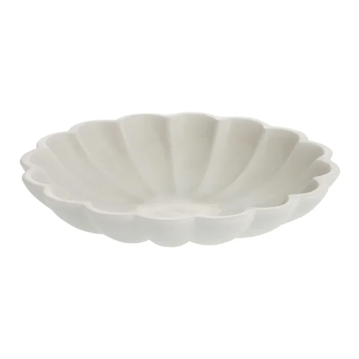 White Marble Ruffle Tray
