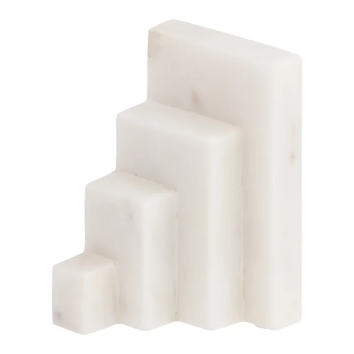 White Marble Stacked Bookends