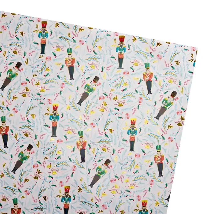 White Nutcracker Holiday Wrapping Paper Roll