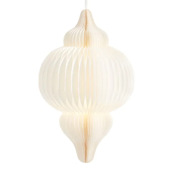 White Paper Finial Shaped Pendant Shade