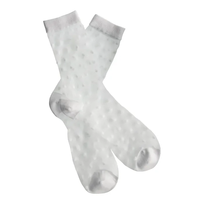 White Polka Dot Sheer Socks