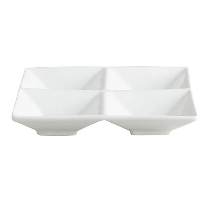 White Porcelain Divided Tasting Tray Set Of 6