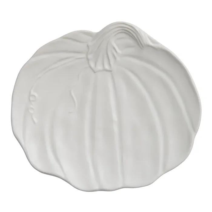 White Pumpkin Figural Salad Plate