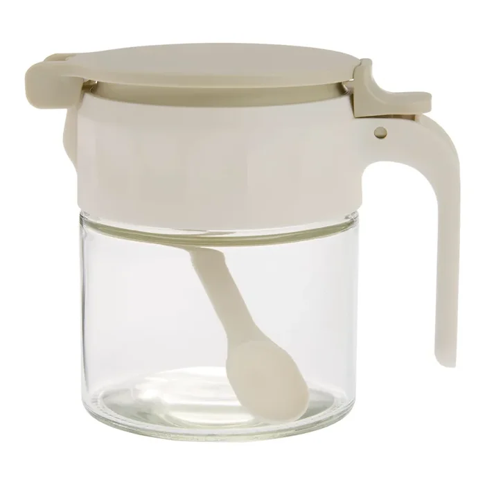 White Silicone and Glass Flip Top Food Storage Container